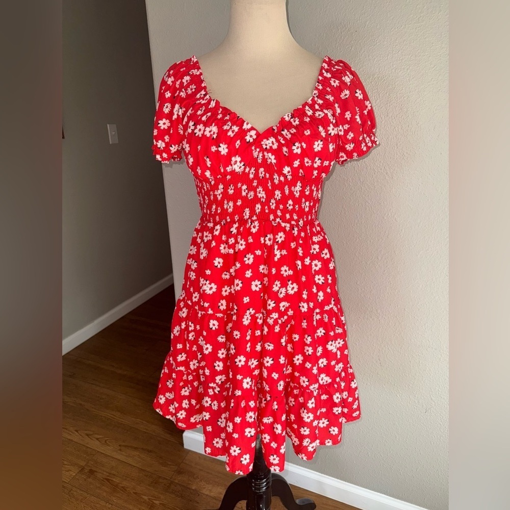 Princess Polly's Daniela floral red, mini dress size 6